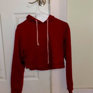 Red crop top hoodie